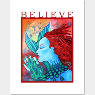 Mermaid Believe Painting Posters and Art